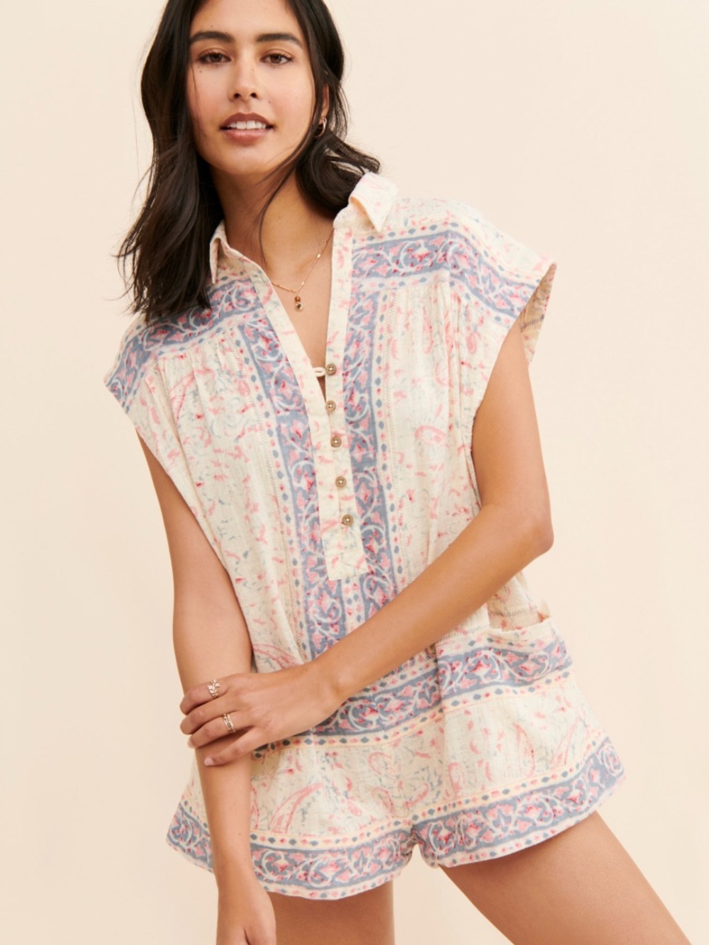 Free People Telly Floral Romper Size L - Picture 1 of 7